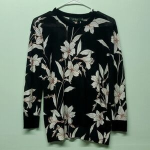 Lauren Ralph Lauren Floral Linen Blend Sweater
